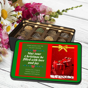 Christmas Gift Card Chocolate Truffle Tin - Christmas Card tin at TFC&H Co.