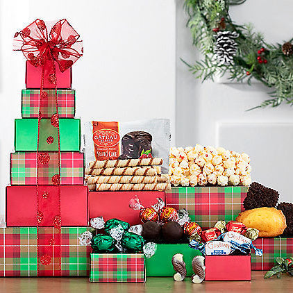 - Christmas Plaid: Holiday Gift Tower - Gift basket at TFC&H Co.