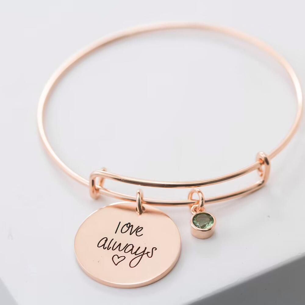 Classic Simple Birthstone Round Card Personalized Name Design Versatile Bracelet - ALL at TFC&H Co.
