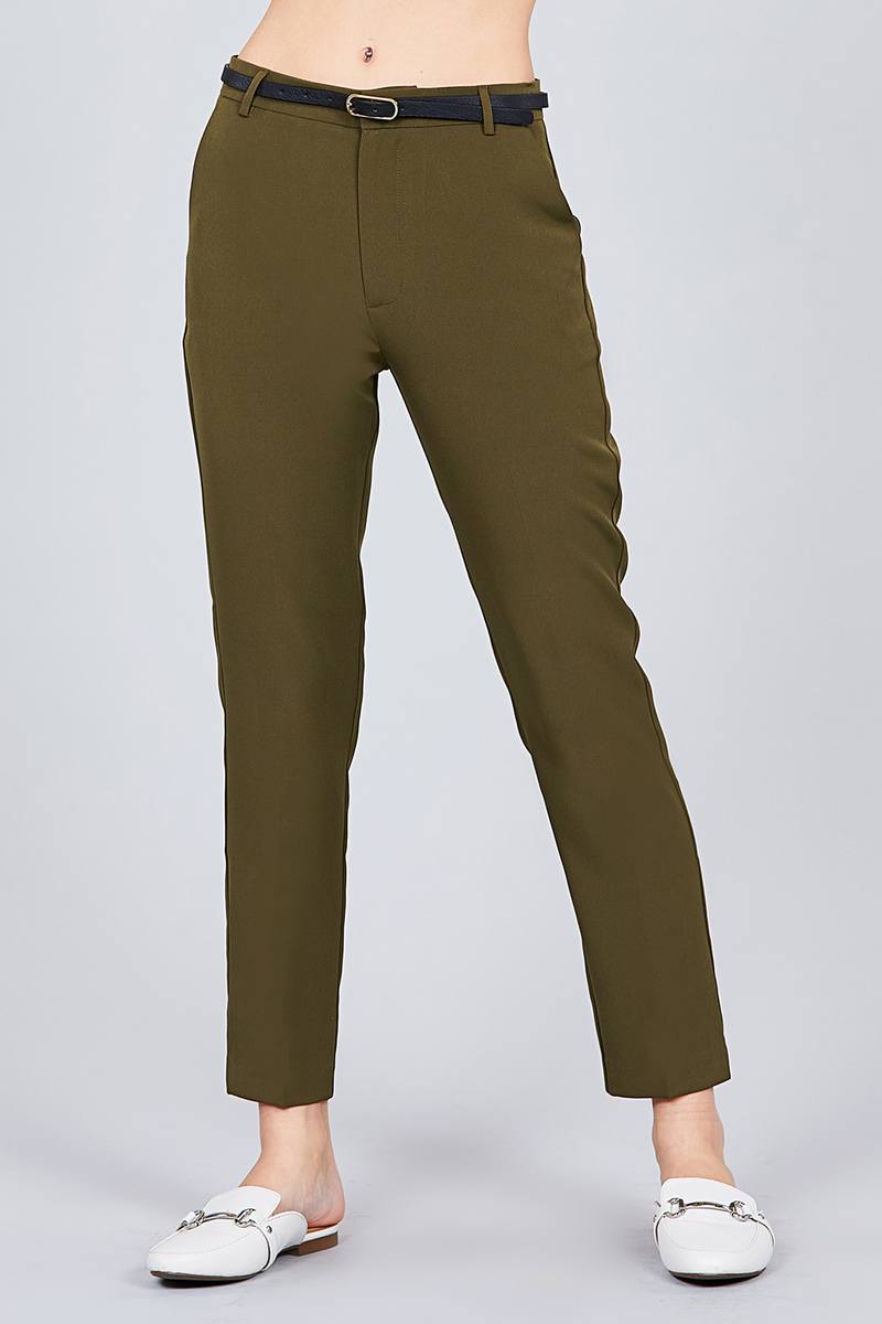 - Classic Woven Pants W/belt - 2 colors - womens pants at TFC&H Co.