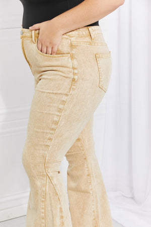 - Color Theory Flip Side Fray Hem Bell Bottom Jeans in Yellow - Ships from The US - womens jeans at TFC&H Co.