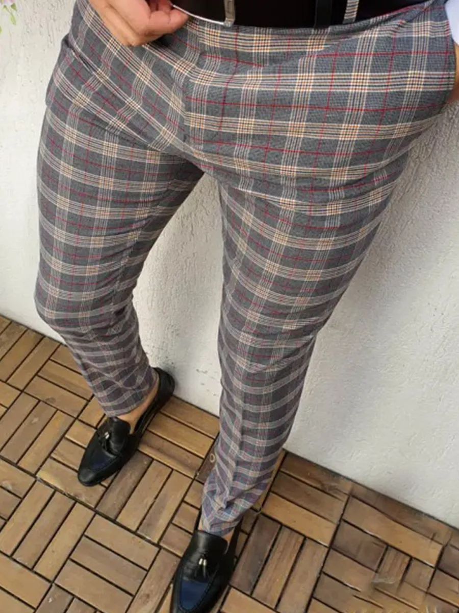 Plaid Men's Suit Pants