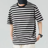 Casual Stripe Short Sleeve Round Neck Men's T-Shirt