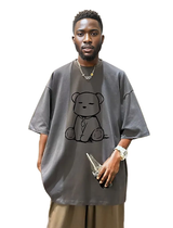 Men Fashion Casual Cartoon Print Short Sleeve Round Neck T-Shirt