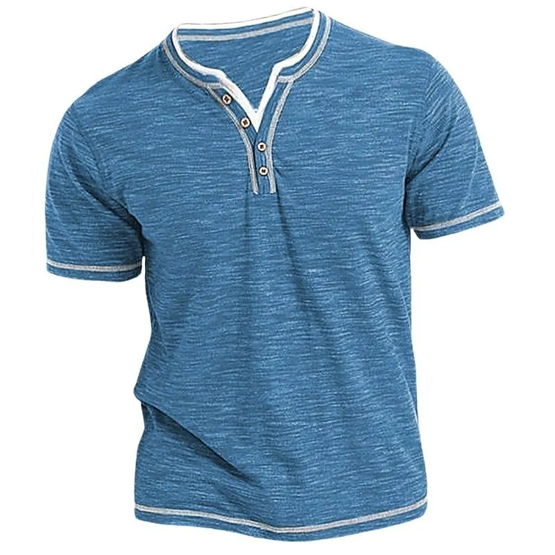 Fashion Basic Small V-Neck Casual Short-Sleeved Men's T-Shirt