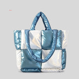 Blue And White Cotton-padded Tote Bag - Tote bags at TFC&H Co.