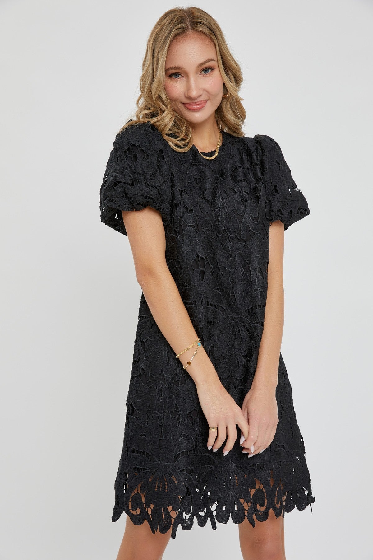 Black S Crochet Lace Dress - women's dress at TFC&H Co.