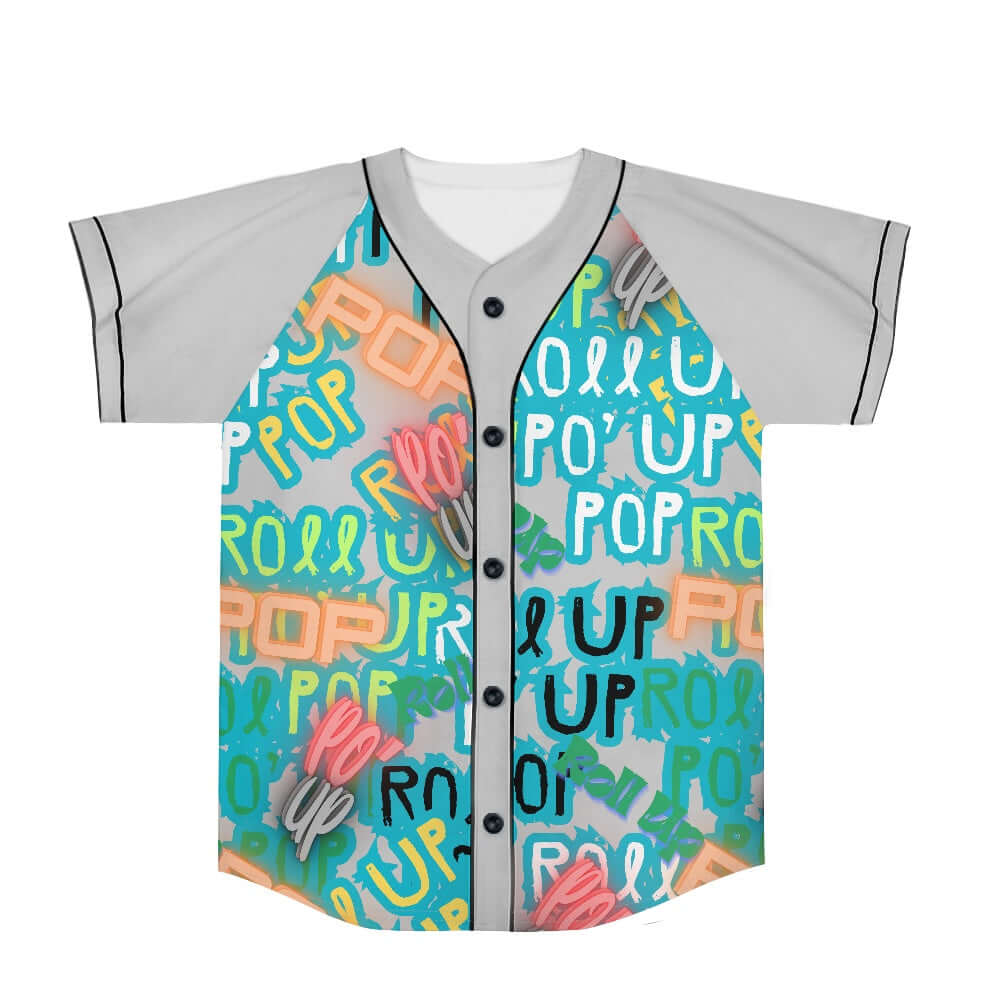 Gray - Po' Up Baseball Jersey - mens baseball jersey at TFC&H Co.