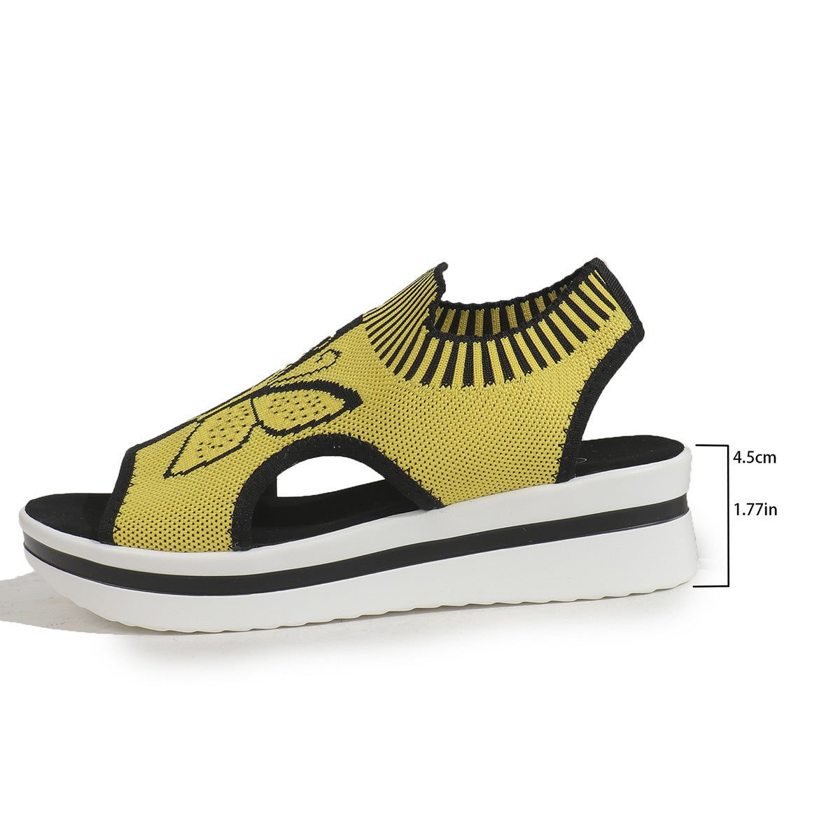 Yellow - Summer Butterfly Print Sports Sandals - womens sandals at TFC&H Co.
