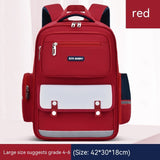 Red Small Size - Primary School Student Schoolbag Male Grade 1-3-6 Portable Burden Alleviation Large Capacity Children's Schoolbag Backpack - bookbag at TFC&H Co.