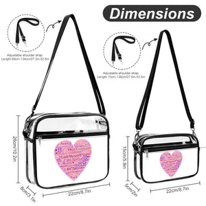 - Affirmation Heart Two piece Satchel Clear Tote bag Set - handbag at TFC&H Co.