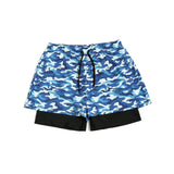 Loose Swimming Trunks Summer Printed Double Layer Beach Shorts for Men