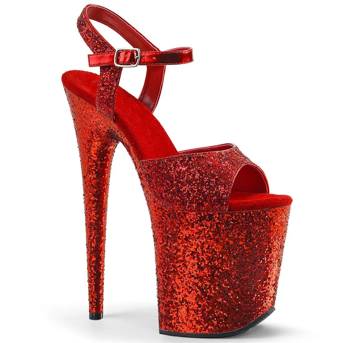 Red Hengtian High Flashing Waterproof Platform Stiletto High Heels - women's shoe at TFC&H Co.