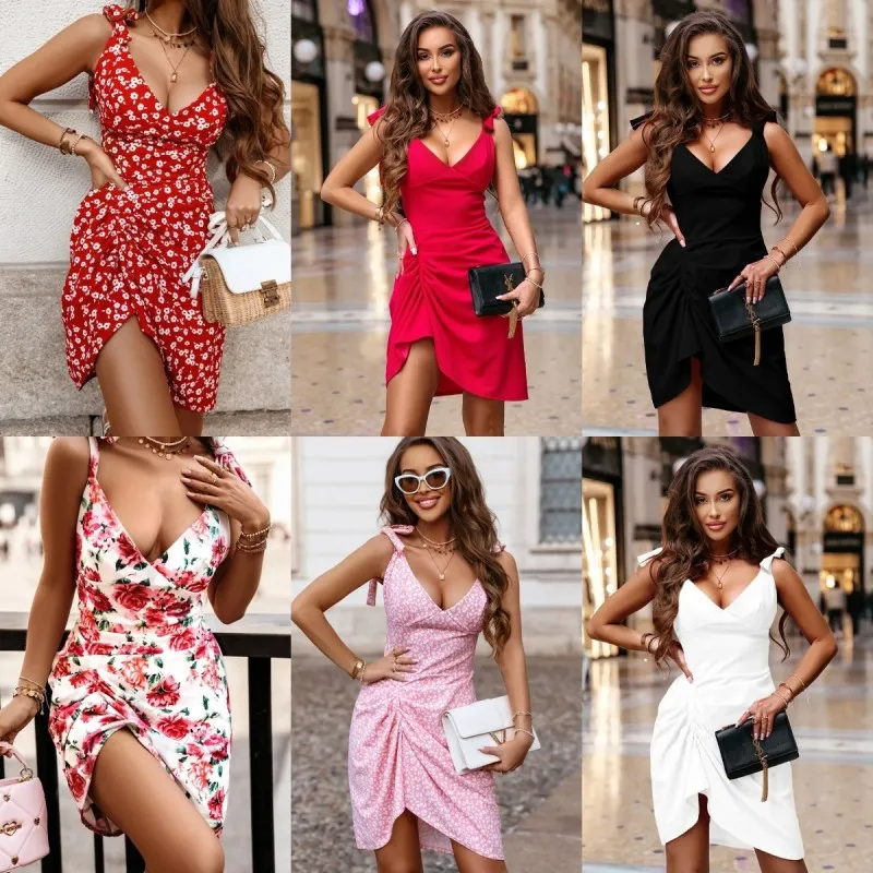 Summer Fashion Sexy V-Neck Women's Sling Dress