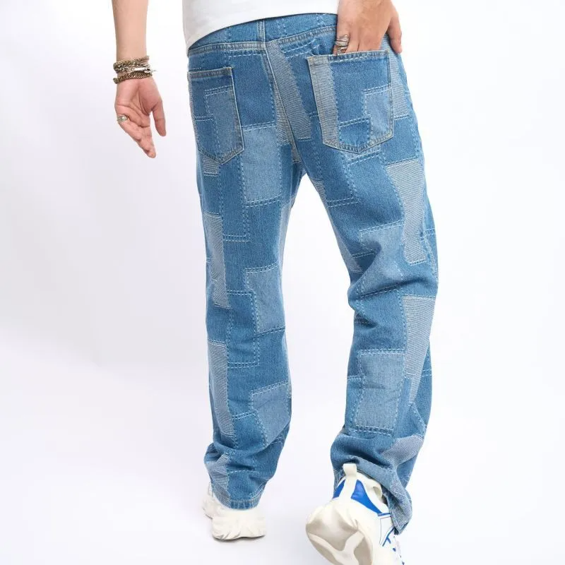 Versatil Stretch Loose Type Ripped Men's Jeans