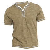 Fashion Basic Small V-Neck Casual Short-Sleeved Men's T-Shirt