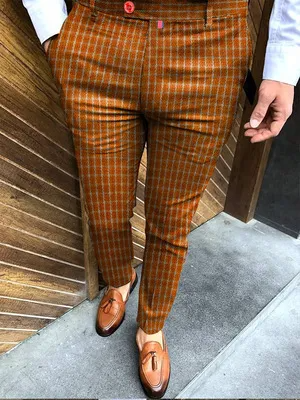 - Basic Mid-Waist Plaid Color Blocking Straight Men's Suit Pants - Mens Suit Pants at TFC&H Co.