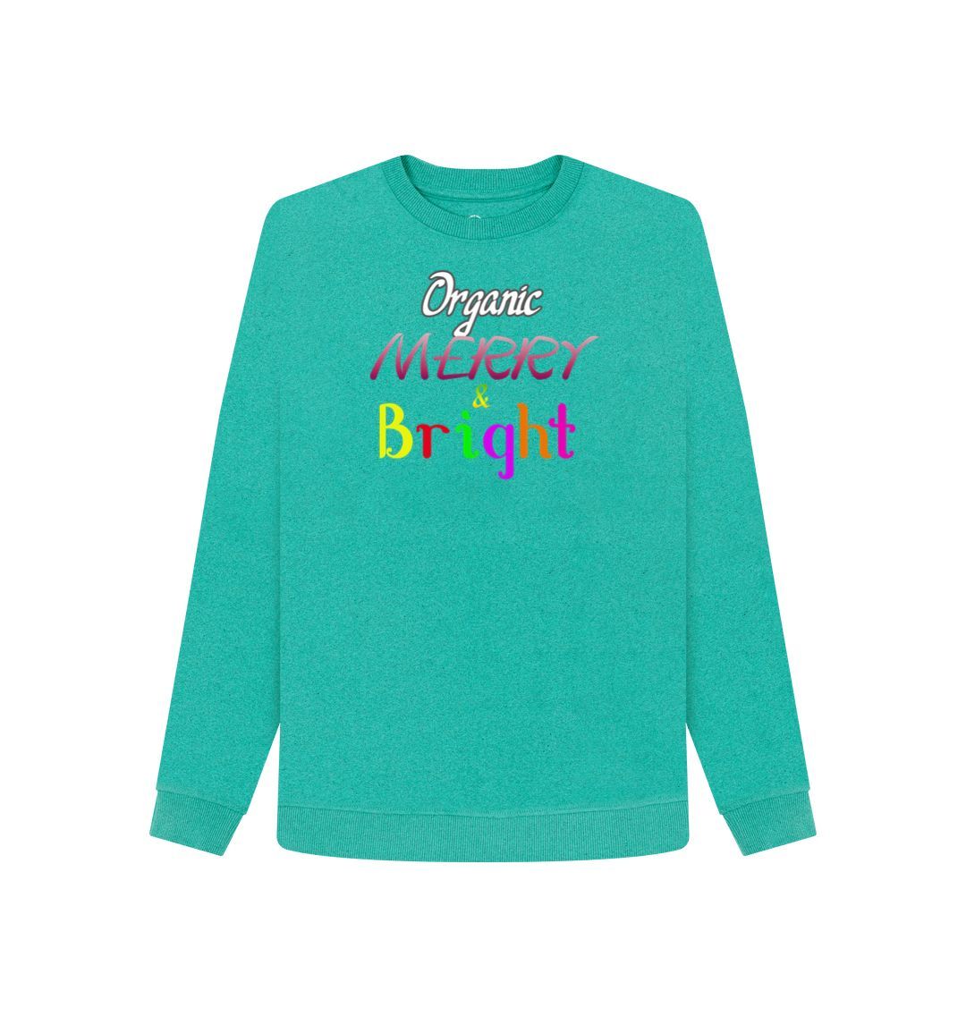 Seagrass Green Organic Merry & Bright Women's Christmas Remill® Sweater - women's sweater at TFC&H Co.