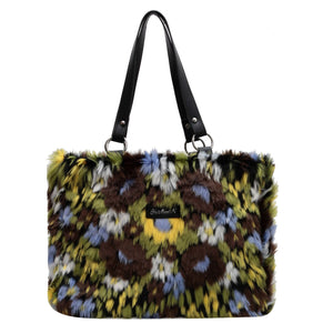 multi - Wild Flower Plush Shoulder Bag - handbags at TFC&H Co.