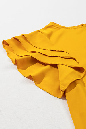 - Tiered Ruffled Sleeve Voluptuous (+) Women's Plus Size Mini Dress - women's dress at TFC&H Co.
