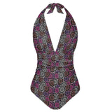 Multi-colored - Mandala Graffiti Women's High Cut One-piece Swimsuit - womens one piece swimsuit at TFC&H Co.