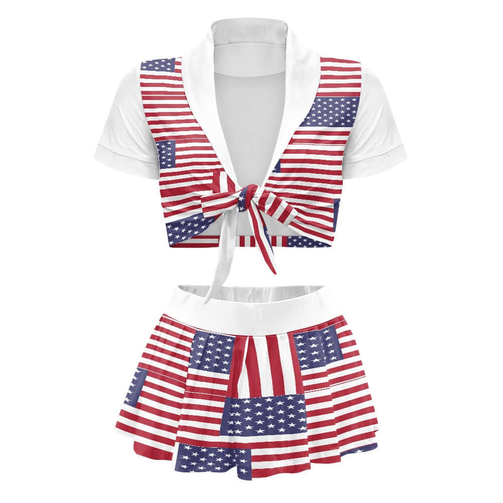 white - 4th of July Cheerleaders suit - womens skirt set at TFC&H Co.