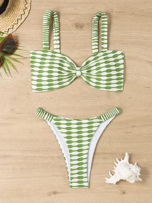 Green - Sexy Striped Summer Beach Bikini Set for Women - womens bikini at TFC&H Co.