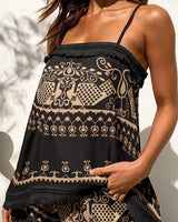Black - Sling Top And Shorts Outfit Set for Women - womens short set at TFC&H Co.