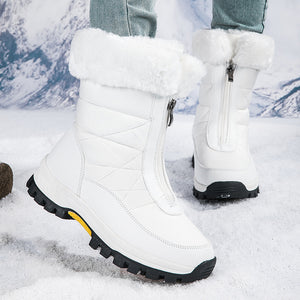 White Lightweight Zipper Women's Snow Boots - women's boot at TFC&H Co.