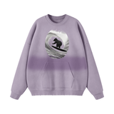 Dark Purple Teddy Rip Streetwear Unisex Colored Gradient Washed Effect Pullover - unisex sweaters at TFC&H Co.