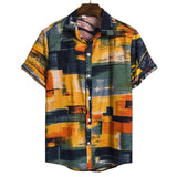 CS6 - Men's Ethnic Style Series Plus Size Linen Button Up Shirts - mens button up shirt at TFC&H Co.