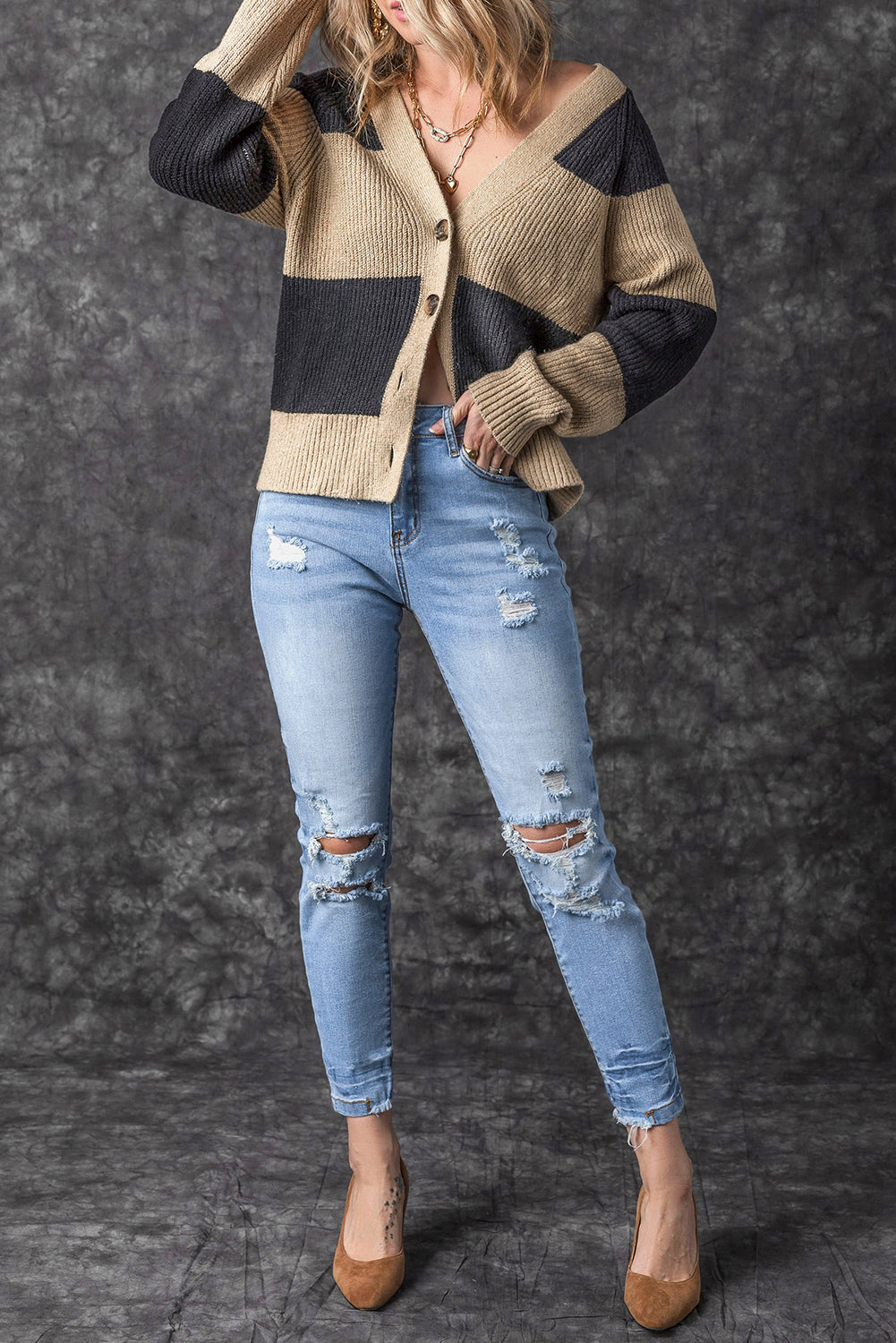 - Light Blue Vintage Distressed Ripped Skinny Jeans - women's jeans at TFC&H Co.