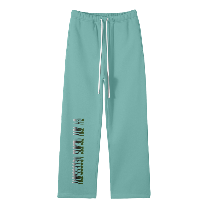 Medium Green - By Any Means Necessary - B.A.M.N Streetwear Unisex Solid Color Fleece Straight Leg Jogging Pants - unisex joggers at TFC&H Co.