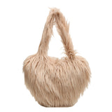 Khaki Plush Armpit Shoulder Bags - handbags at TFC&H Co.