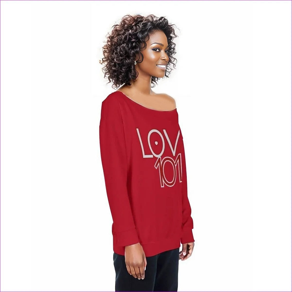 - Love 101 Womens Off Shoulder Sweatshirt - womens sweatshirt at TFC&H Co.