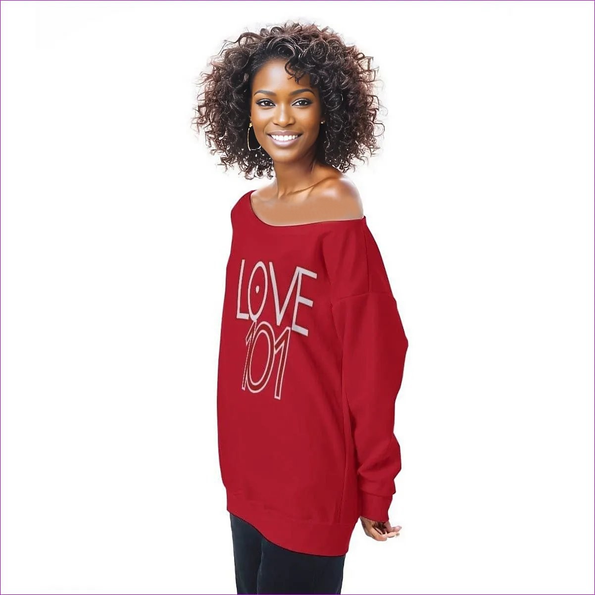 - Love 101 Womens Off Shoulder Sweatshirt - womens sweatshirt at TFC&H Co.