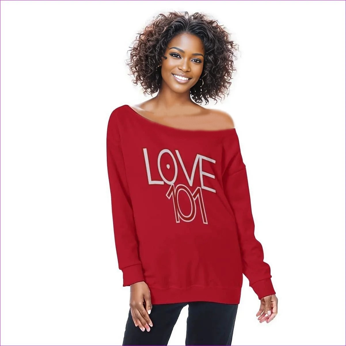 - Love 101 Womens Off Shoulder Sweatshirt - womens sweatshirt at TFC&H Co.