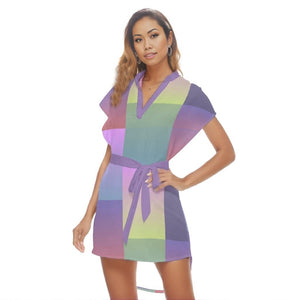 Paxx 2 Womens Stand-up Collar Casual Dress With Belt - women's dress at TFC&H Co.