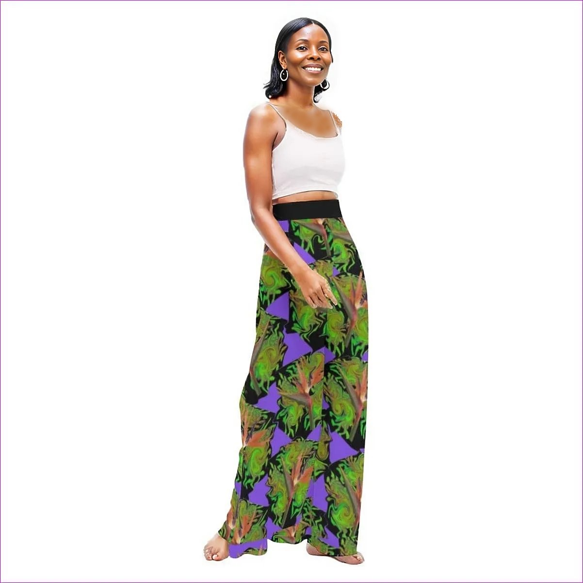 - Psychedelic Paradise Womens High Waist Wide Leg Trousers - womens palazzo pants at TFC&H Co.