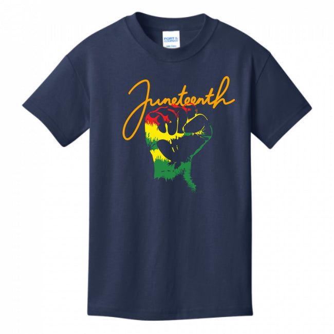 KIDS T-SHIRTS NAVY - Kid's Juneteenth T-shirt - Ships from The US - Kids t-shirt at TFC&H Co.