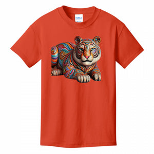 Kids T-Shirts Orange - Paisley Tiger Girl's T-shirt - girls tee at TFC&H Co.