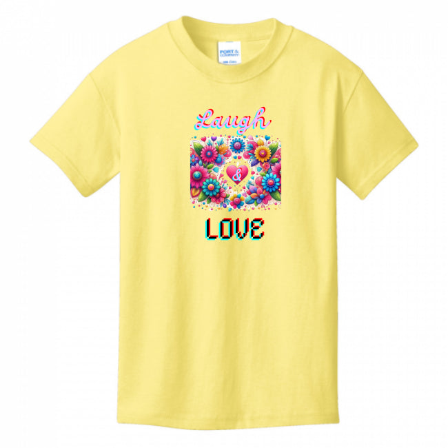 Kids T-Shirts Yellow - Laugh Love Girl's T-shirt - girls t-shirt at TFC&H Co.