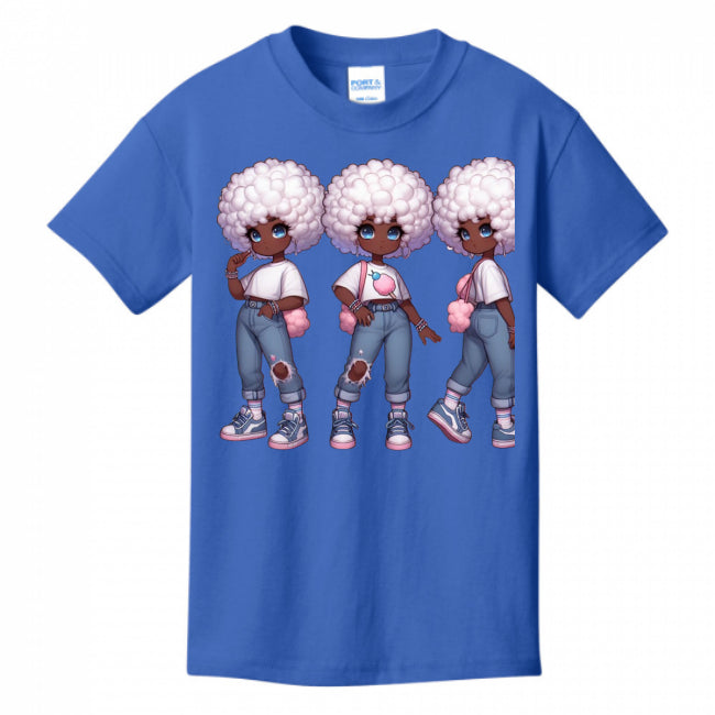 Kids T-Shirts Royal-Blue - Cotton Candy Stylie Girl's T-shirt - girls tee at TFC&H Co.