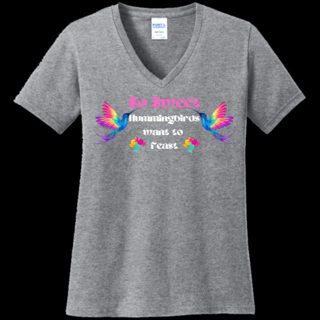 WOMENS V-NECK ATHLETIC-HEATHER - So Sweet Women's V-Neck Tee - Ships from The USA - womens t-shirt at TFC&H Co.