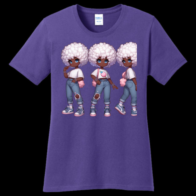 Womens T-Shirt Purple - Cotton Candy Stylie Teen's T-shirt - Teens T-Shirt at TFC&H Co.