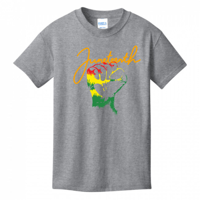 KIDS T-SHIRTS ATHLETIC-HEATHER - Kid's Juneteenth T-shirt - Ships from The US - Kids t-shirt at TFC&H Co.