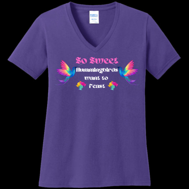 WOMENS V-NECK PURPLE - So Sweet Women's V-Neck Tee - Ships from The USA - womens t-shirt at TFC&H Co.