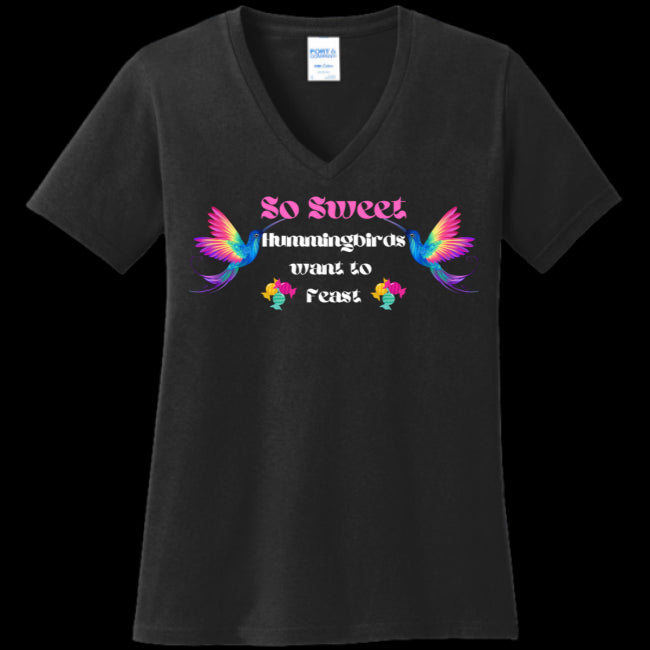 WOMENS V-NECK BLACK - So Sweet Women's V-Neck Tee - Ships from The USA - womens t-shirt at TFC&H Co.