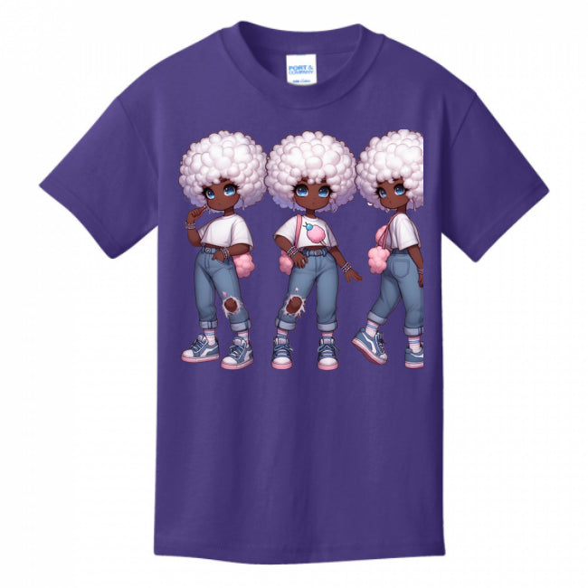 Kids T-Shirts Purple - Cotton Candy Stylie Girl's T-shirt - girls tee at TFC&H Co.