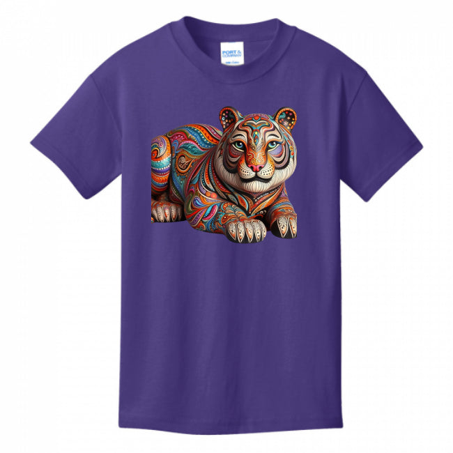 Kids T-Shirts Purple - Paisley Tiger Girl's T-shirt - girls tee at TFC&H Co.